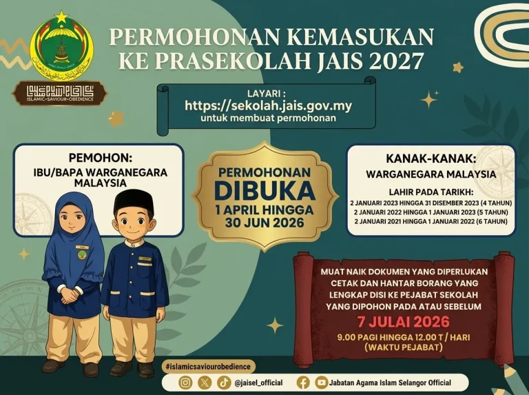 Permohonan Kemasukan Prasekolah JAIS 2027