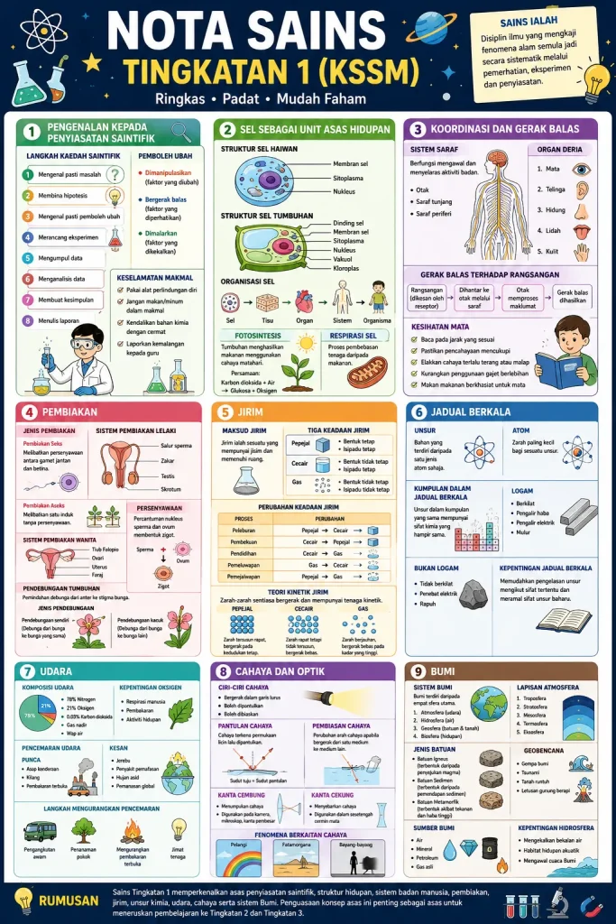 nota sains tingkatan 1