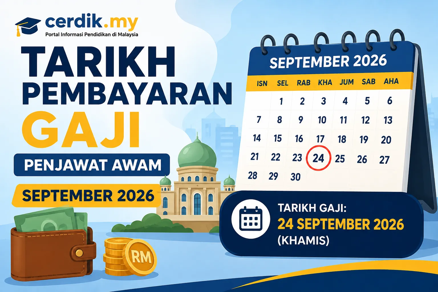 tarikh gaji september