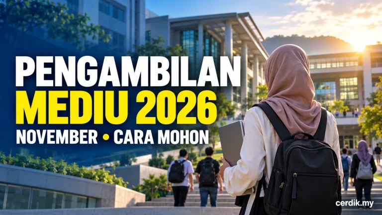 Pengambilan MEDIU November 2026: cara mohon universiti dan pilihan yuran