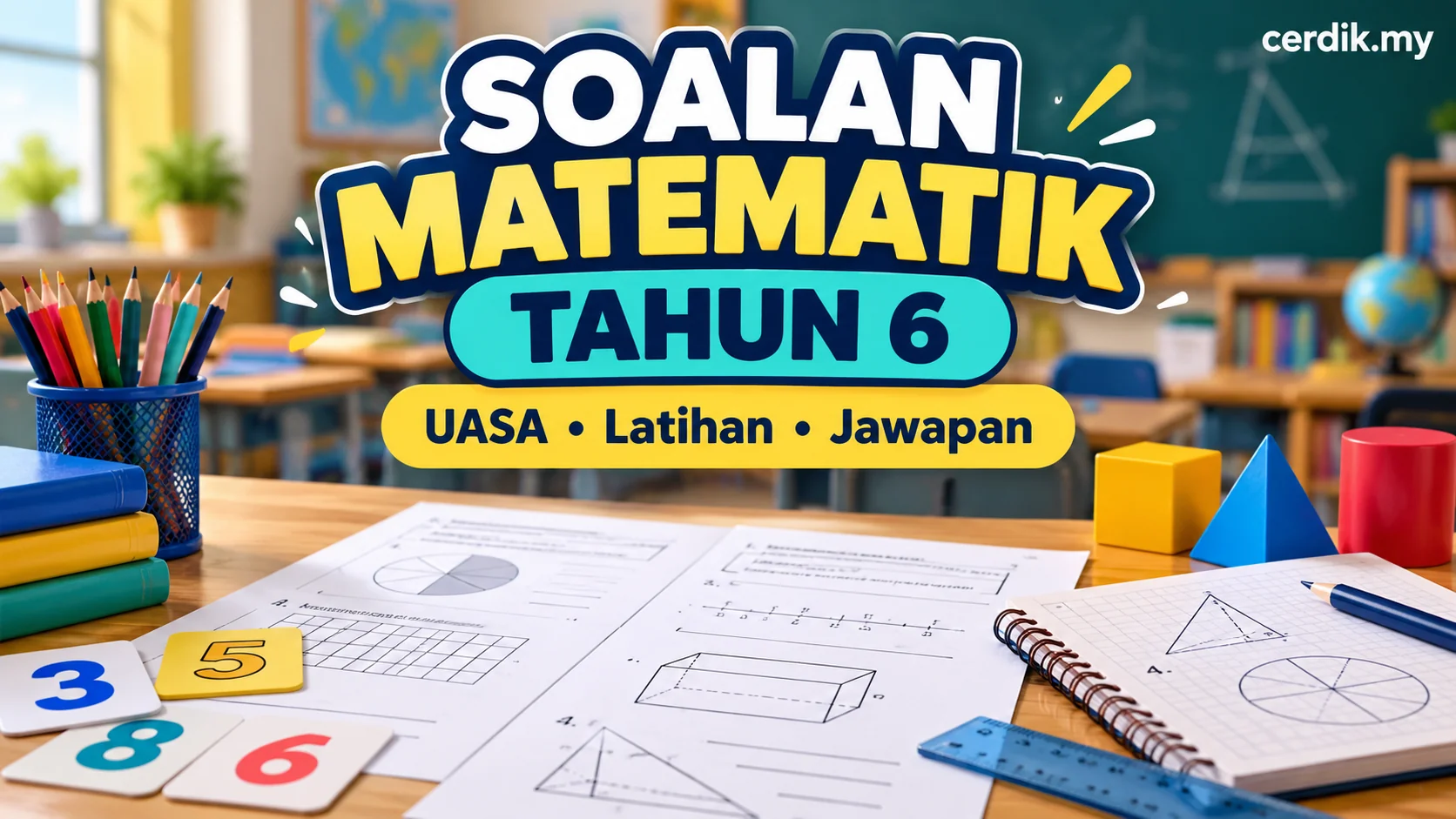 Soalan Matematik Tahun 6 UASA, latihan dan jawapan di cerdik.my